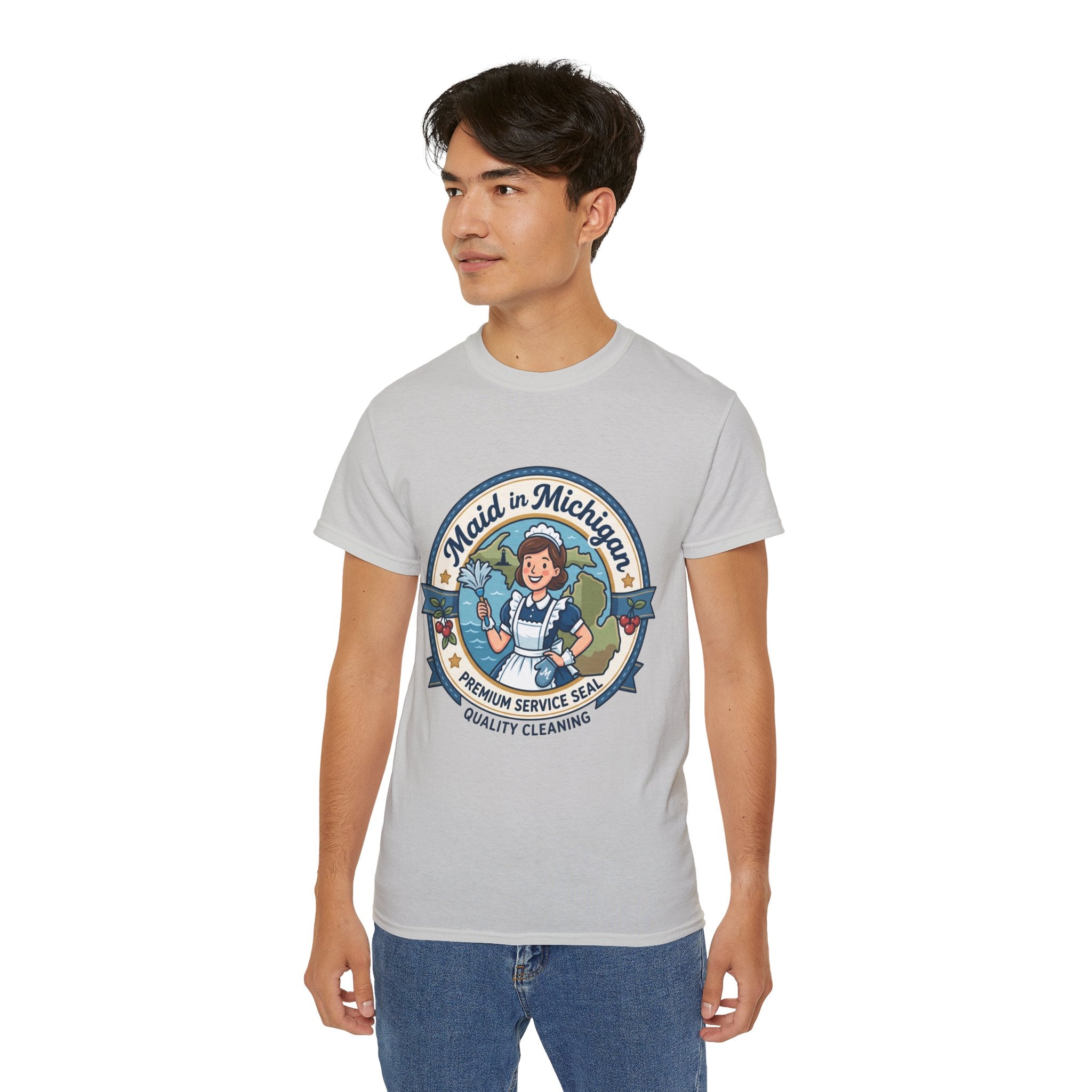 Maid in Michigan T-Shirt — Vintage Housekeeping Logo Tee