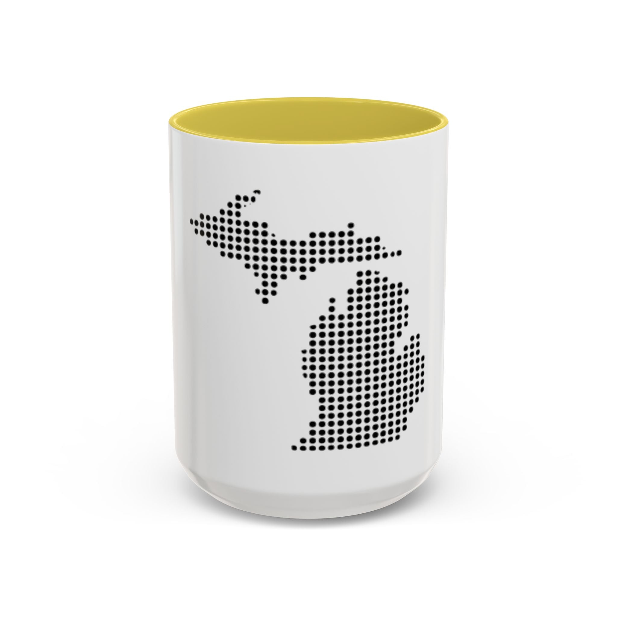 Michigan Dot Map Mug — Modern Minimalist Michigan State Coffee Cup (11oz/15oz)