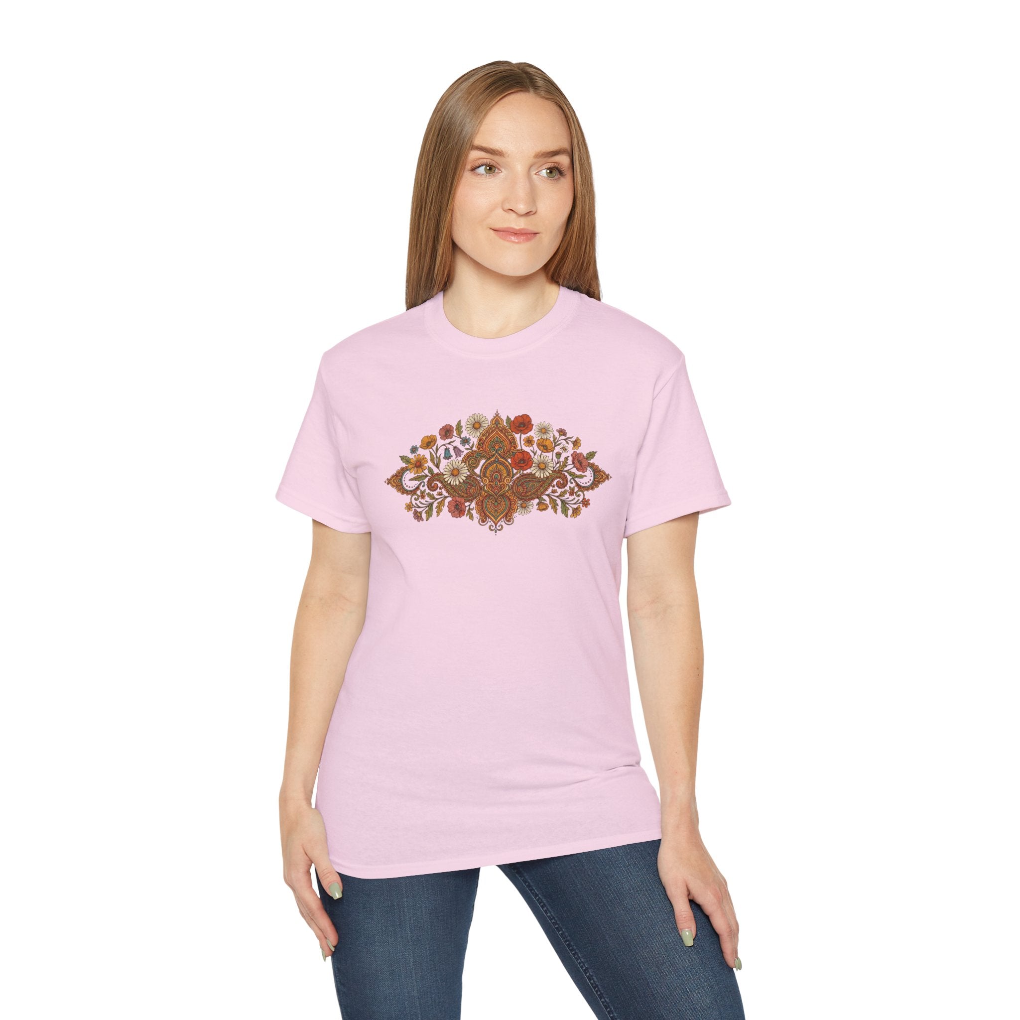 Retro Floral Tee — Vintage Brown Flower Bouquet Graphic