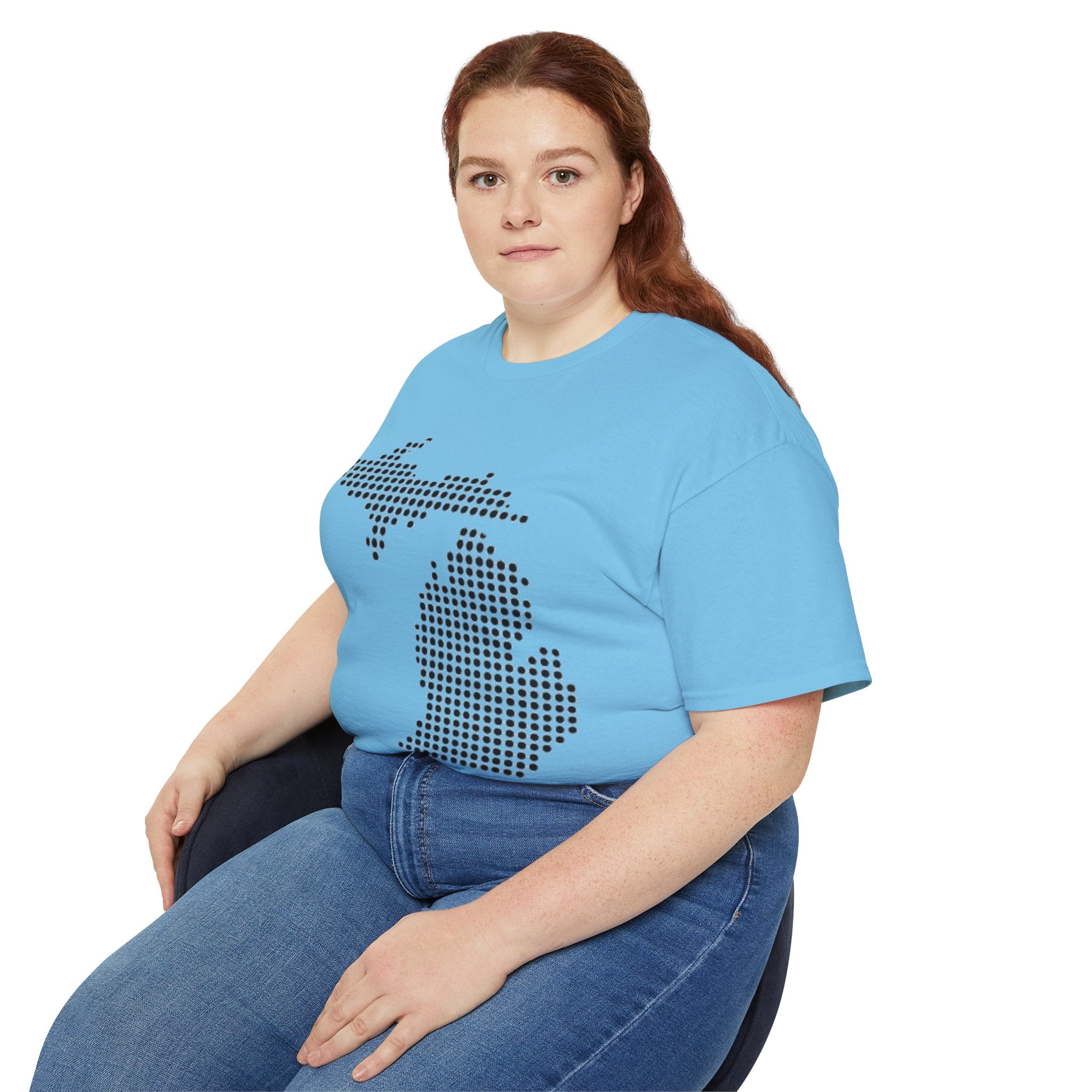 Michigan Dot Map T-Shirt — Minimal State Outline Tee