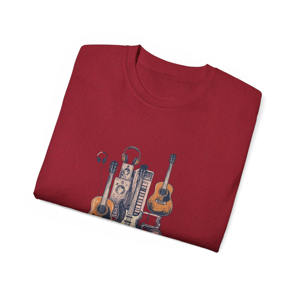 Acoustic Instrument Tee — Guitar, Ukulele & Headphones Graphic T-Shirt