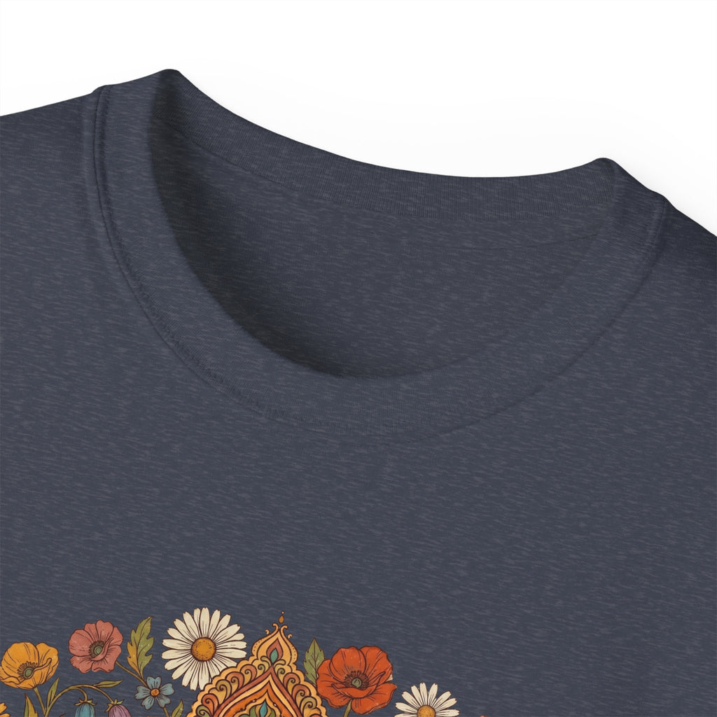 Retro Floral Tee — Vintage Brown Flower Bouquet Graphic