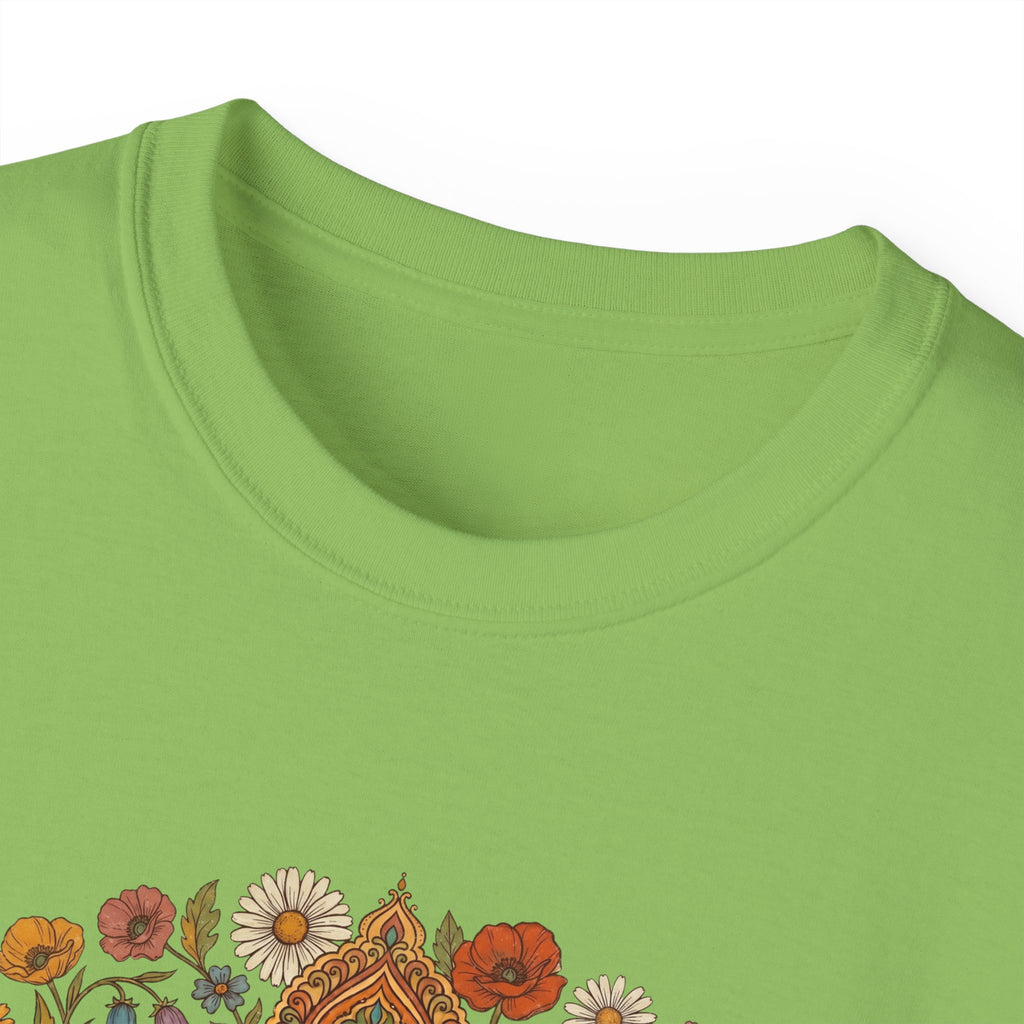 Retro Floral Tee — Vintage Brown Flower Bouquet Graphic