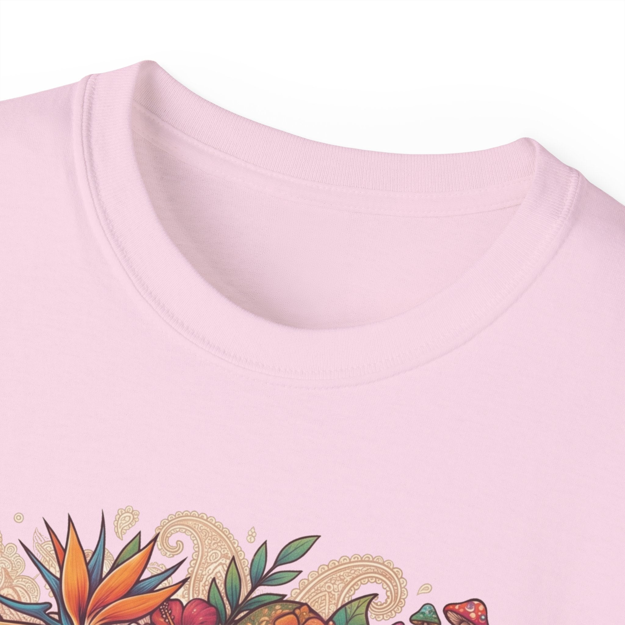 Floral Ukulele T-Shirt — Tropical Guitar & Hibiscus Flower Tee