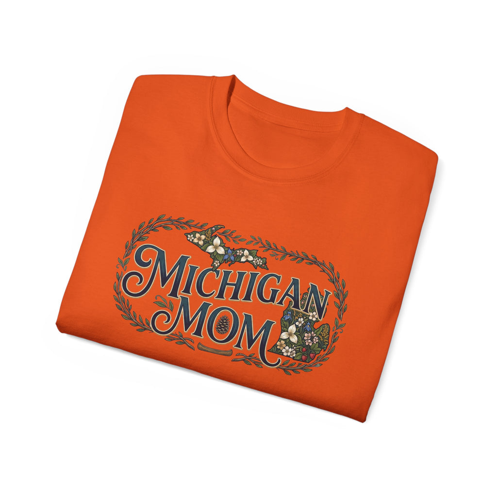 Michigan Mom T-Shirt – Floral State Pride Tee for Moms