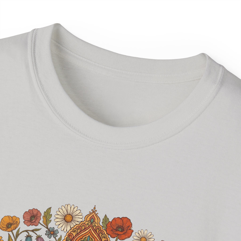 Retro Floral Tee — Vintage Brown Flower Bouquet Graphic