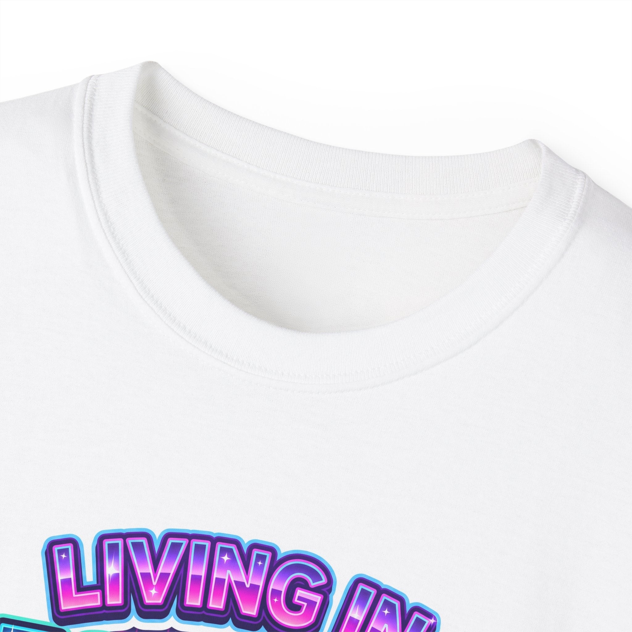 "Living in Aesthetic Mode" Retro Vaporwave Graphic Tee