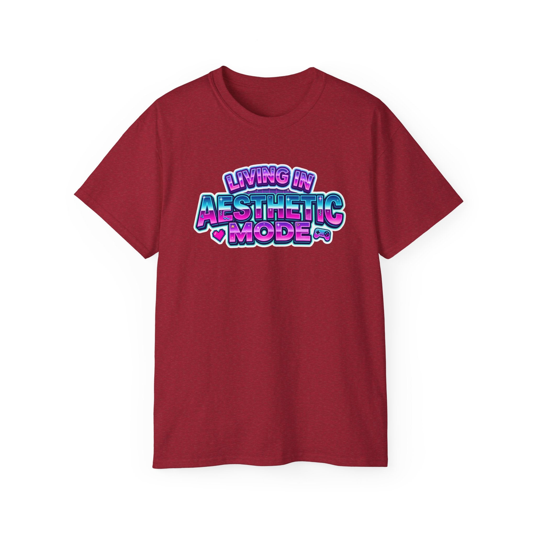 "Living in Aesthetic Mode" Retro Vaporwave Graphic Tee