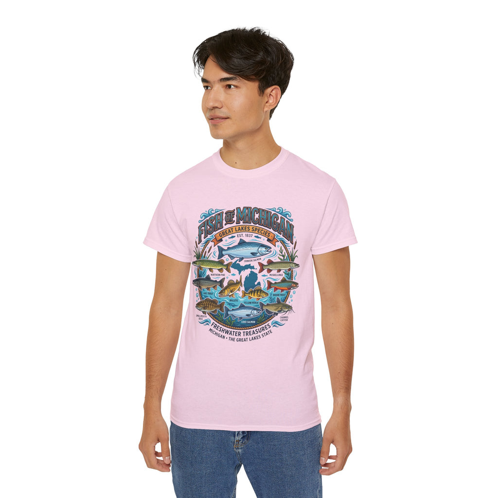 Michigan Fishing Species Tee — Freshwater Treasures Graphic T-Shirt