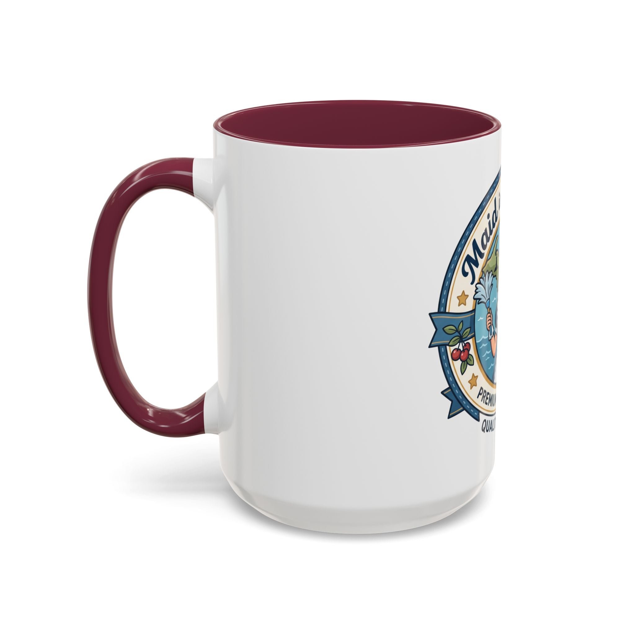 Maid in Michigan Coffee Mug — Retro Housekeeper Logo (11oz/15oz)