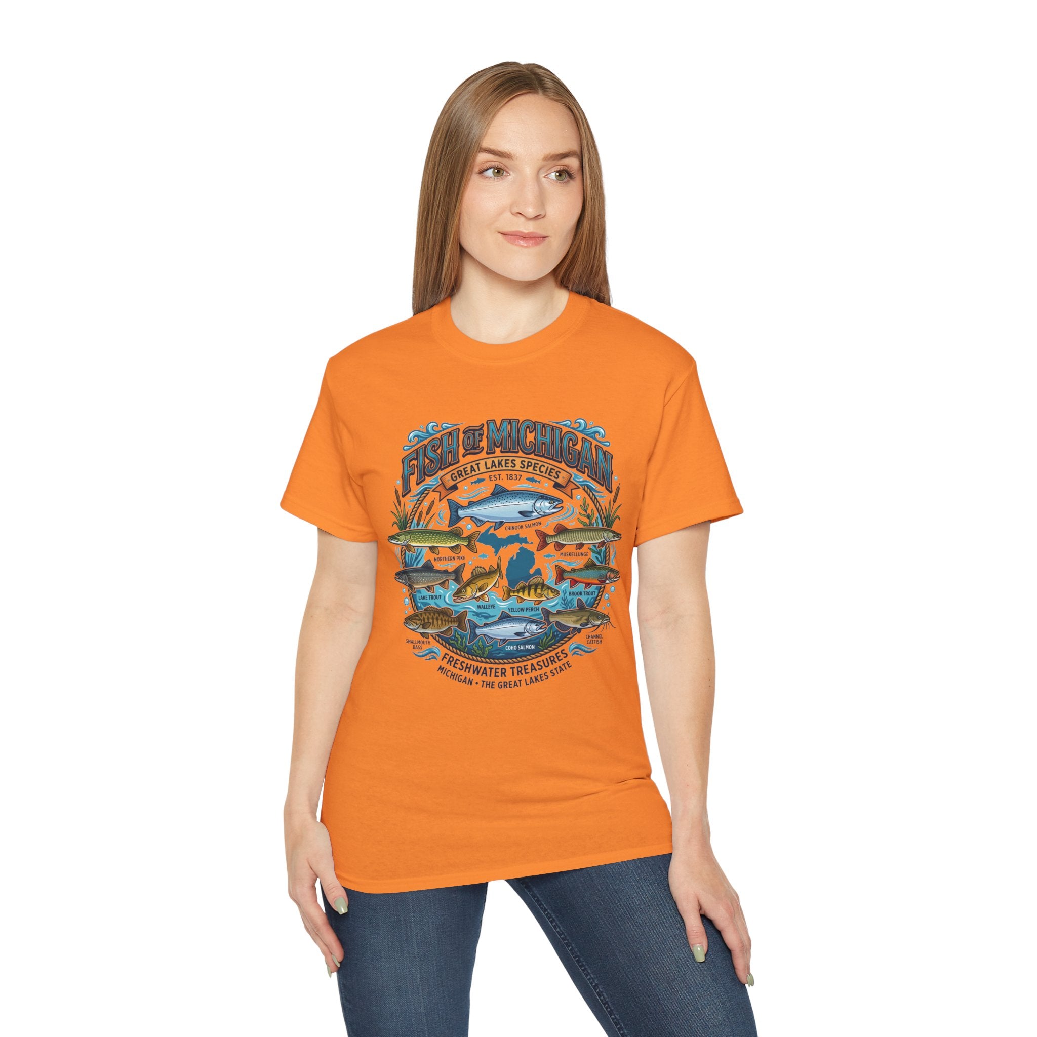 Michigan Fishing Species Tee — Freshwater Treasures Graphic T-Shirt