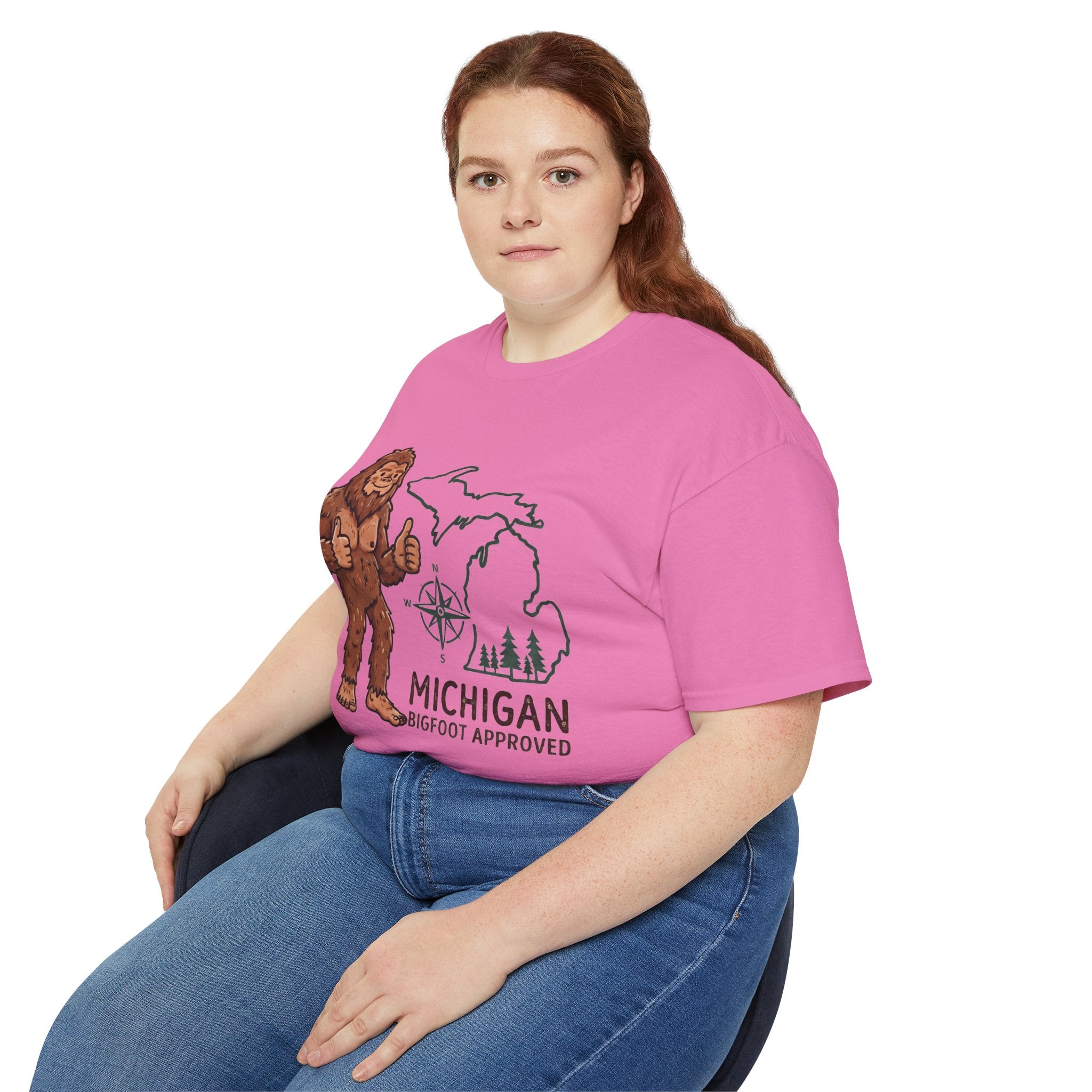 Michigan Bigfoot Approved T-Shirt — Vintage Sasquatch Thumb Up Tee