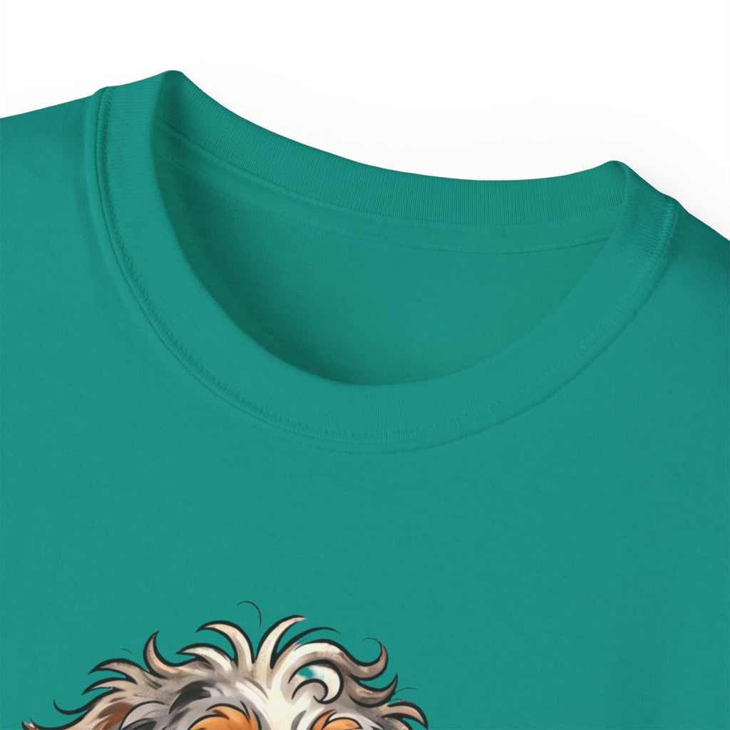 Dog Lover T‑Shirt – Cute Pup Wearing “Pobody's Nerfect” Shirt (Funny Pet Tee)