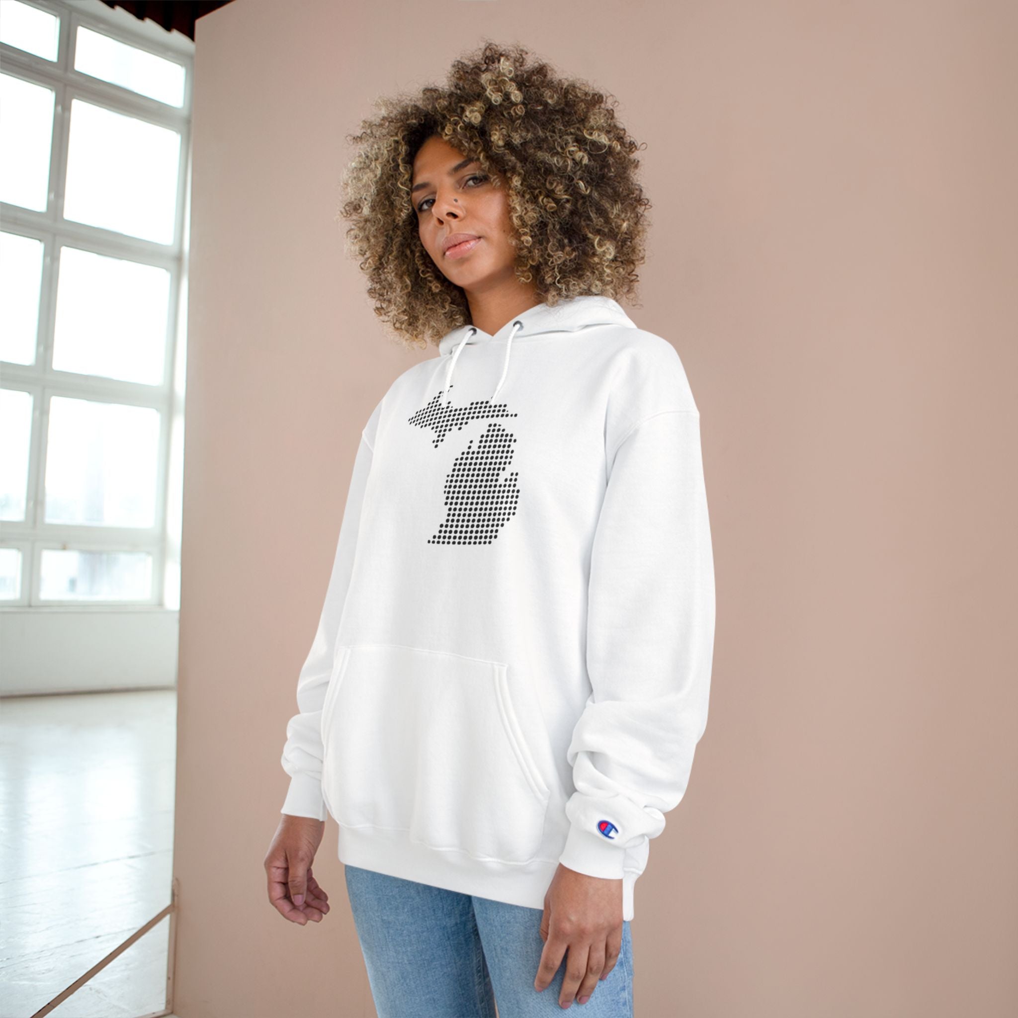 Michigan Dotted Map Hoodie — Minimalist State Pride Sweatshirt