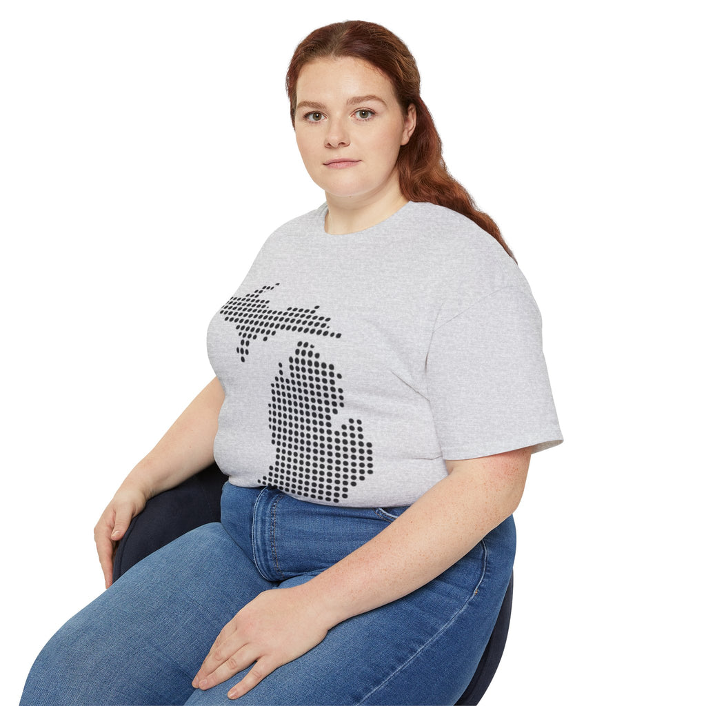 Michigan Dot Map T-Shirt — Minimal State Outline Tee