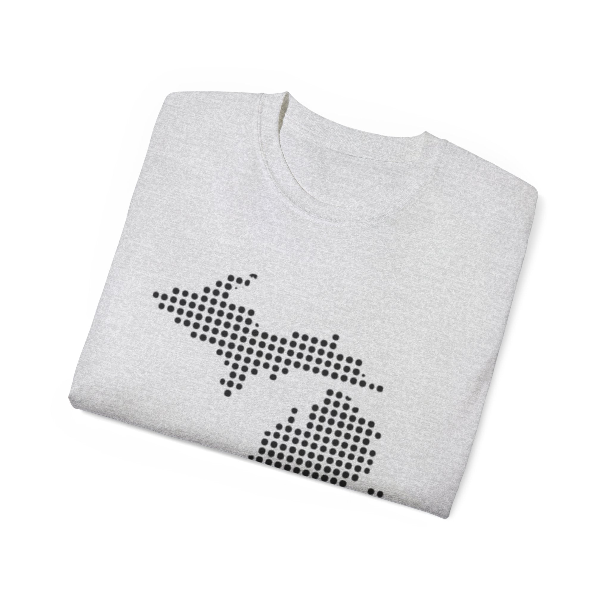 Michigan Dot Map T-Shirt — Minimal State Map Tee for Michiganders