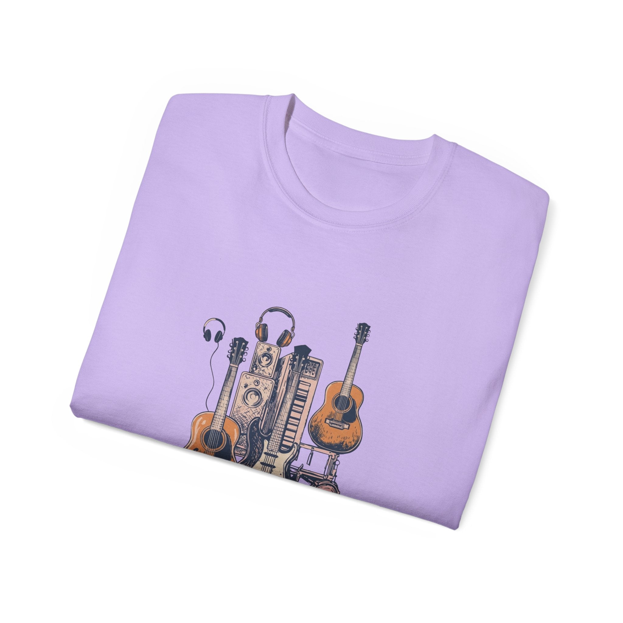Acoustic Instrument Tee — Guitar, Ukulele & Headphones Graphic T-Shirt