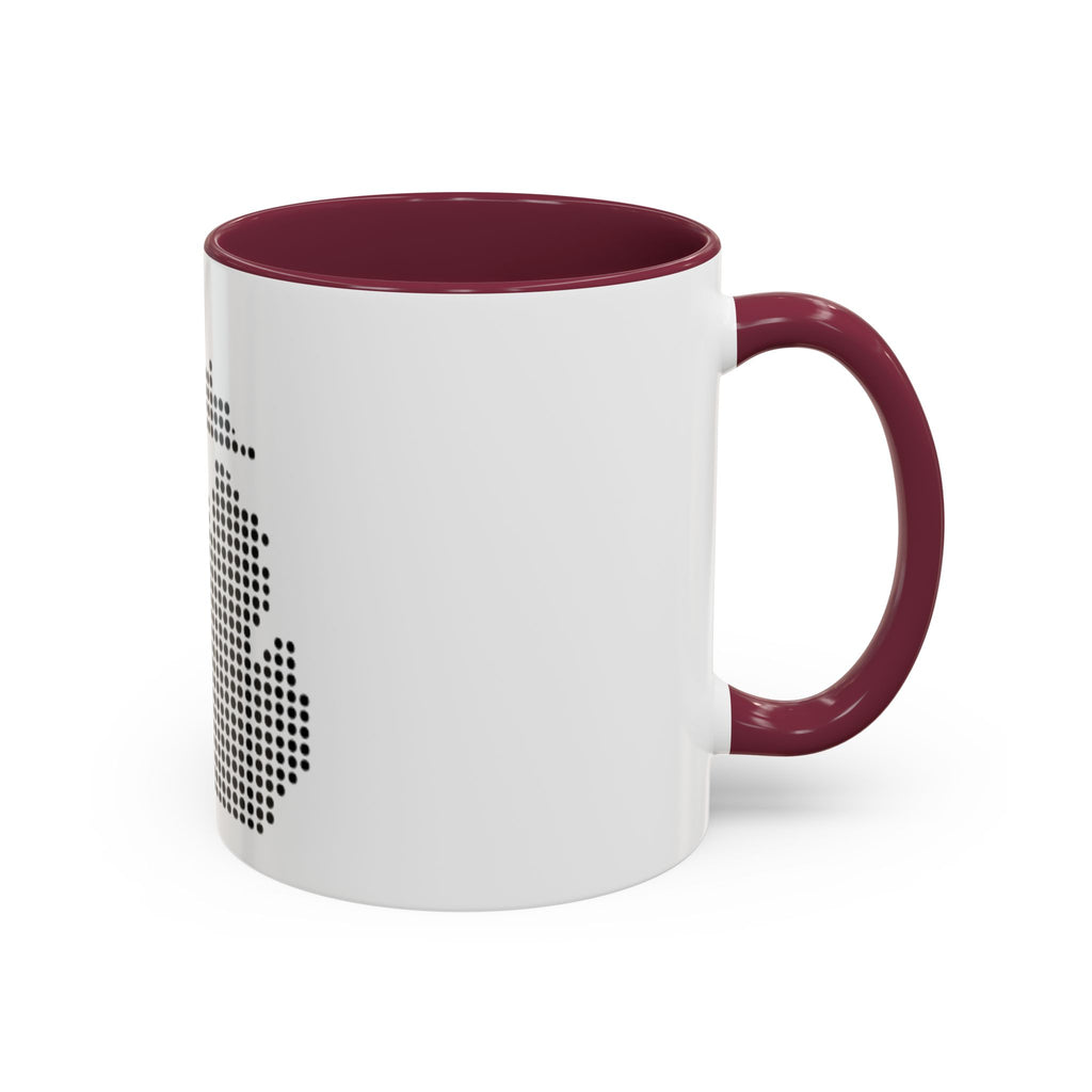 Michigan Dot Map Mug — Modern Minimalist Michigan State Coffee Cup (11oz/15oz)