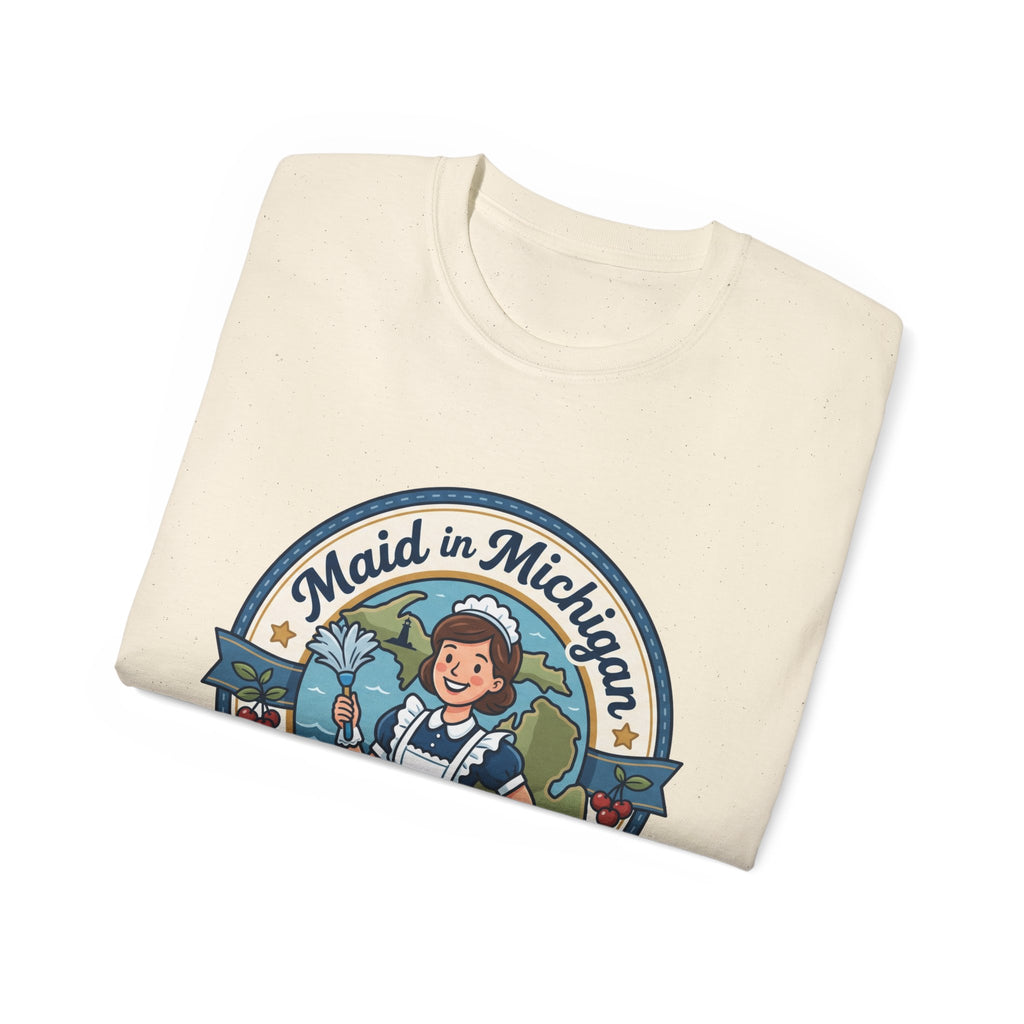 Maid in Michigan T-Shirt — Vintage Housekeeping Logo Tee