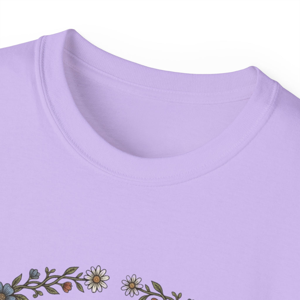 Folk Art Toad Banjo Tee — Floral Moonlight Frog Banjo  T-Shirt