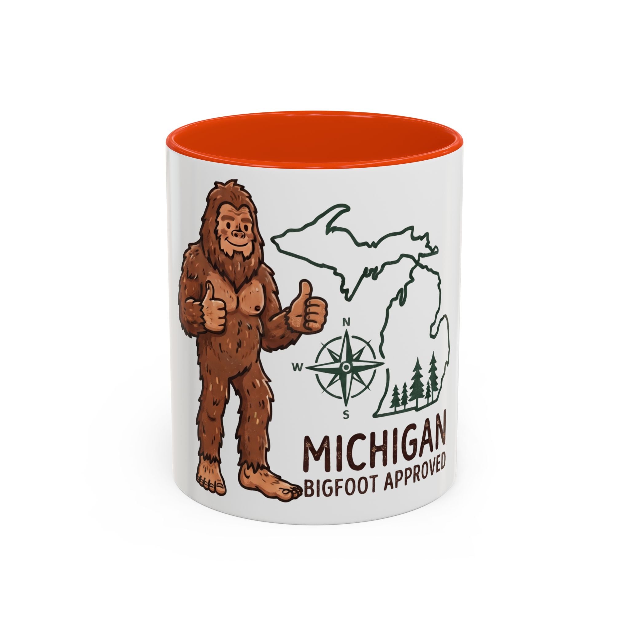 Michigan Bigfoot Approved Coffee Mug — Colorful 11oz/15oz Travel & Camping Gift
