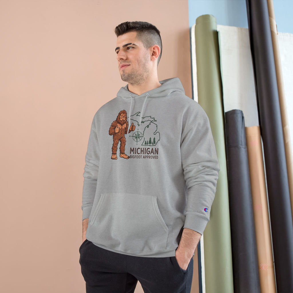 Michigan Sasquatch Hoodie — Vintage Bigfoot Graphic Champion Sweatshirt