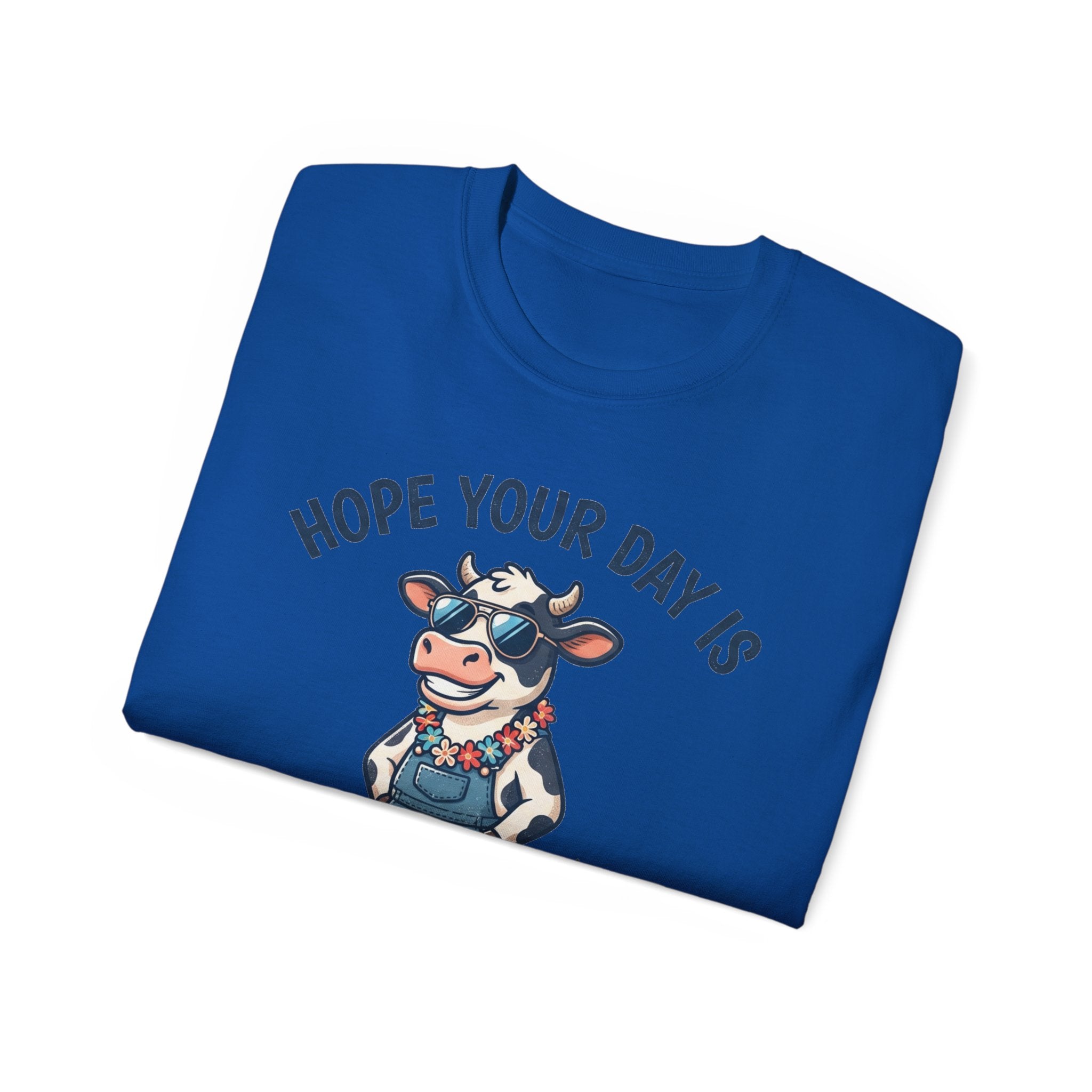 Udderly Cool Cow Graphic Tee — "Hope Your Day Is Udderly Cool" Funny Farm T-Shirt