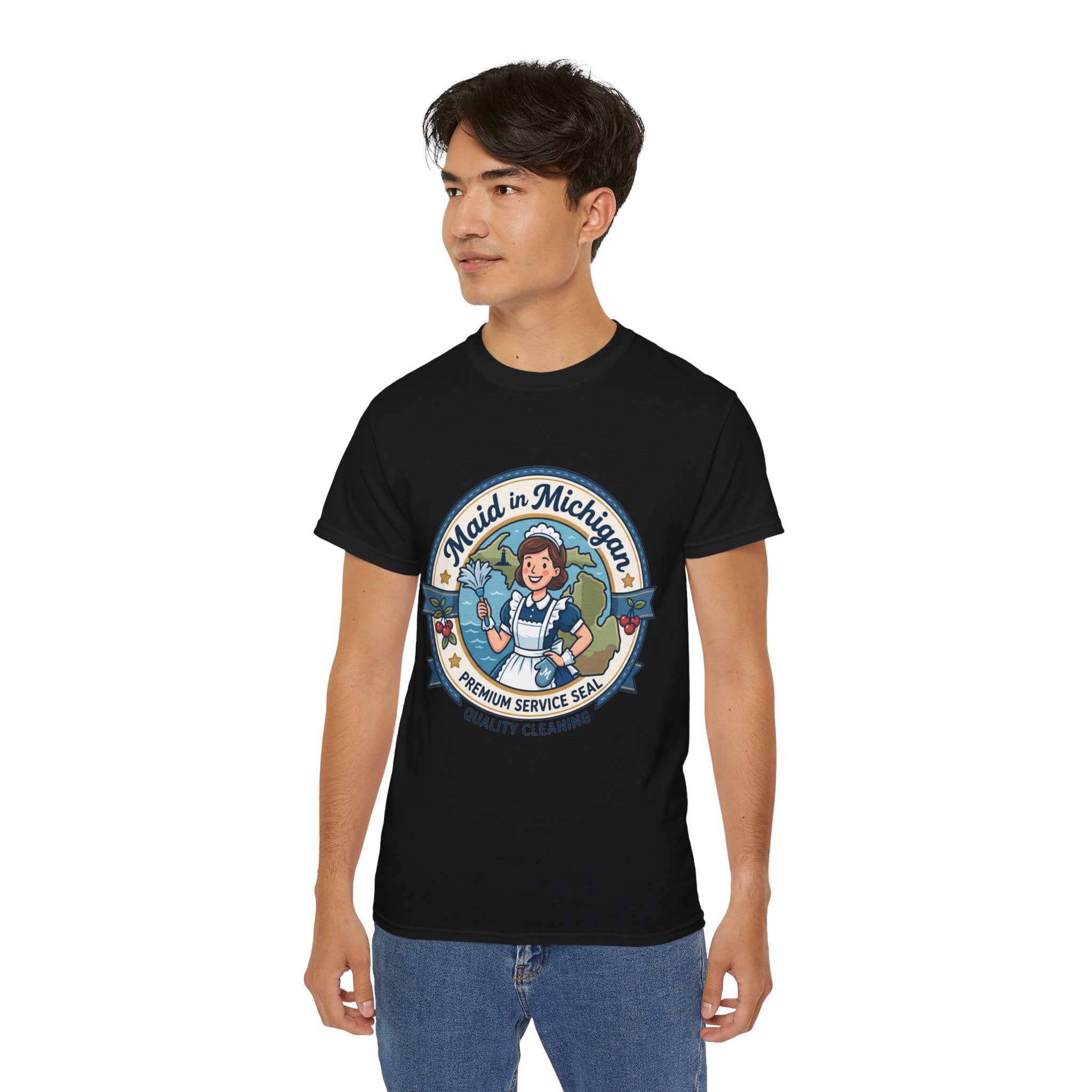 Maid in Michigan T-Shirt — Vintage Housekeeping Logo Tee
