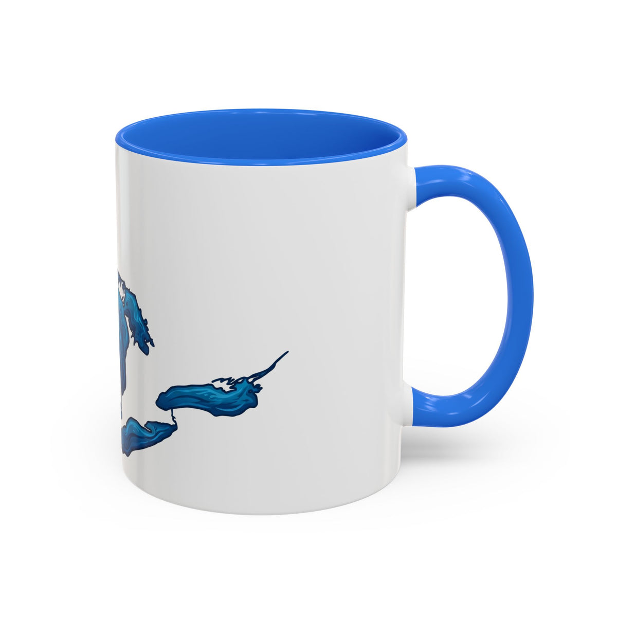 Great Lakes Blue Map Mug — Artistic Lake Michigan & Superior Coffee Cup (11oz/15oz)