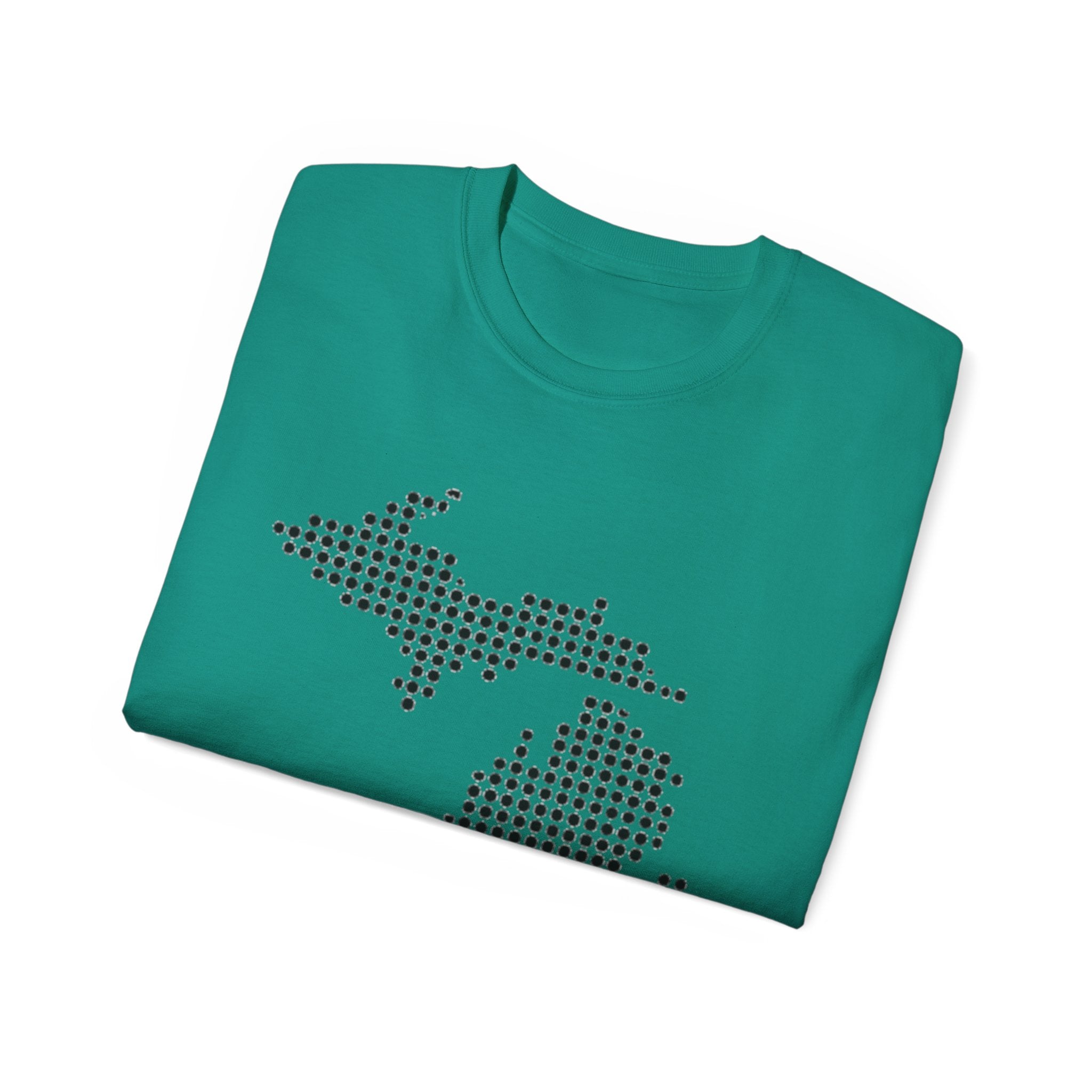 Michigan Dot Map T-Shirt — Minimal State Map Tee for Michiganders