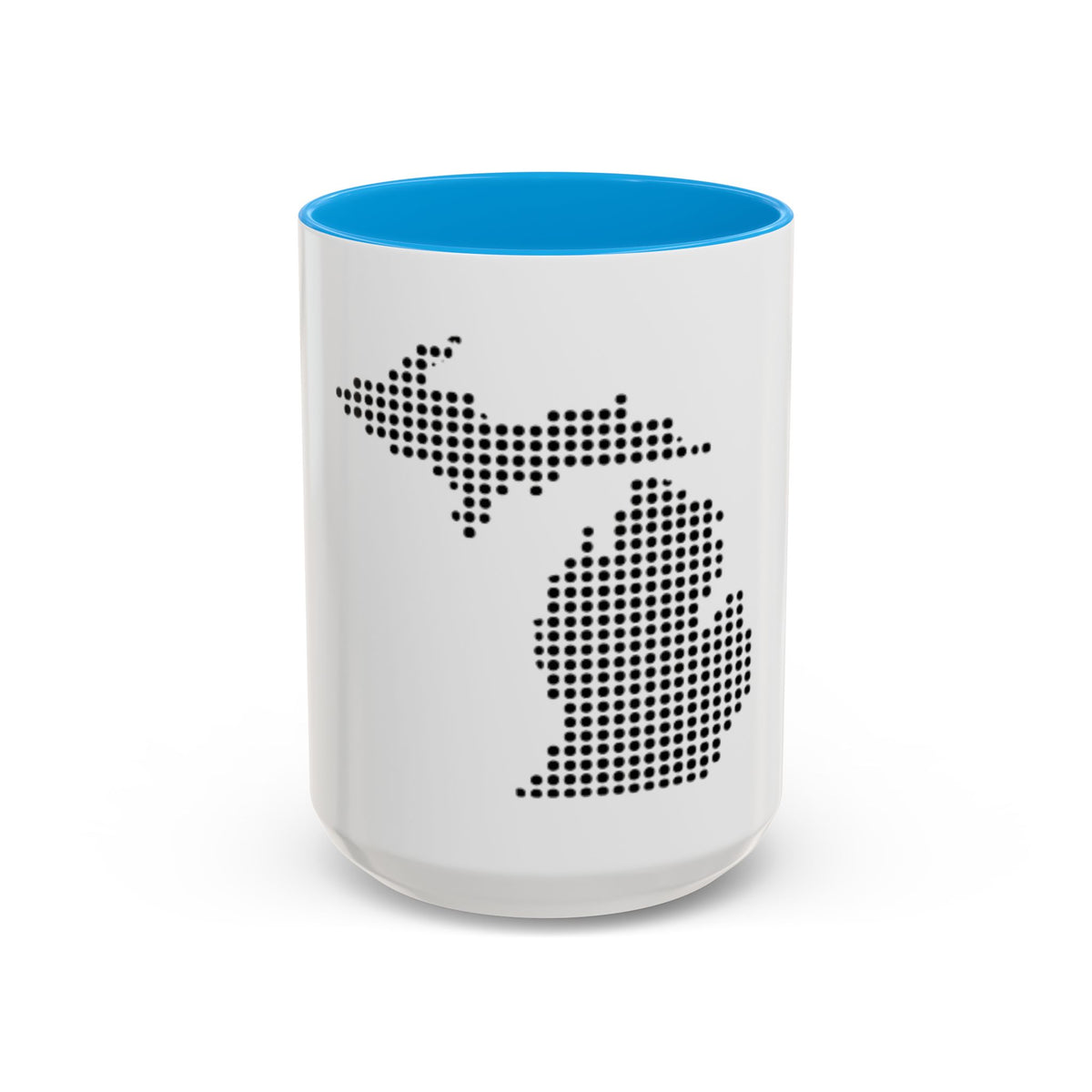 Michigan Dot Map Mug — Modern Minimalist Michigan State Coffee Cup (11oz/15oz)