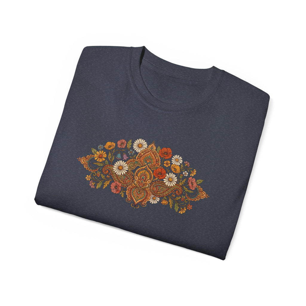 Retro Floral Tee — Vintage Brown Flower Bouquet Graphic
