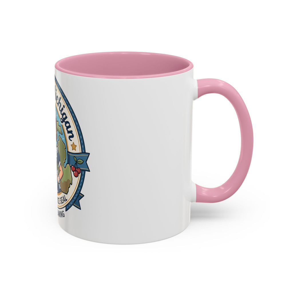 Maid in Michigan Coffee Mug — Retro Housekeeper Logo (11oz/15oz)