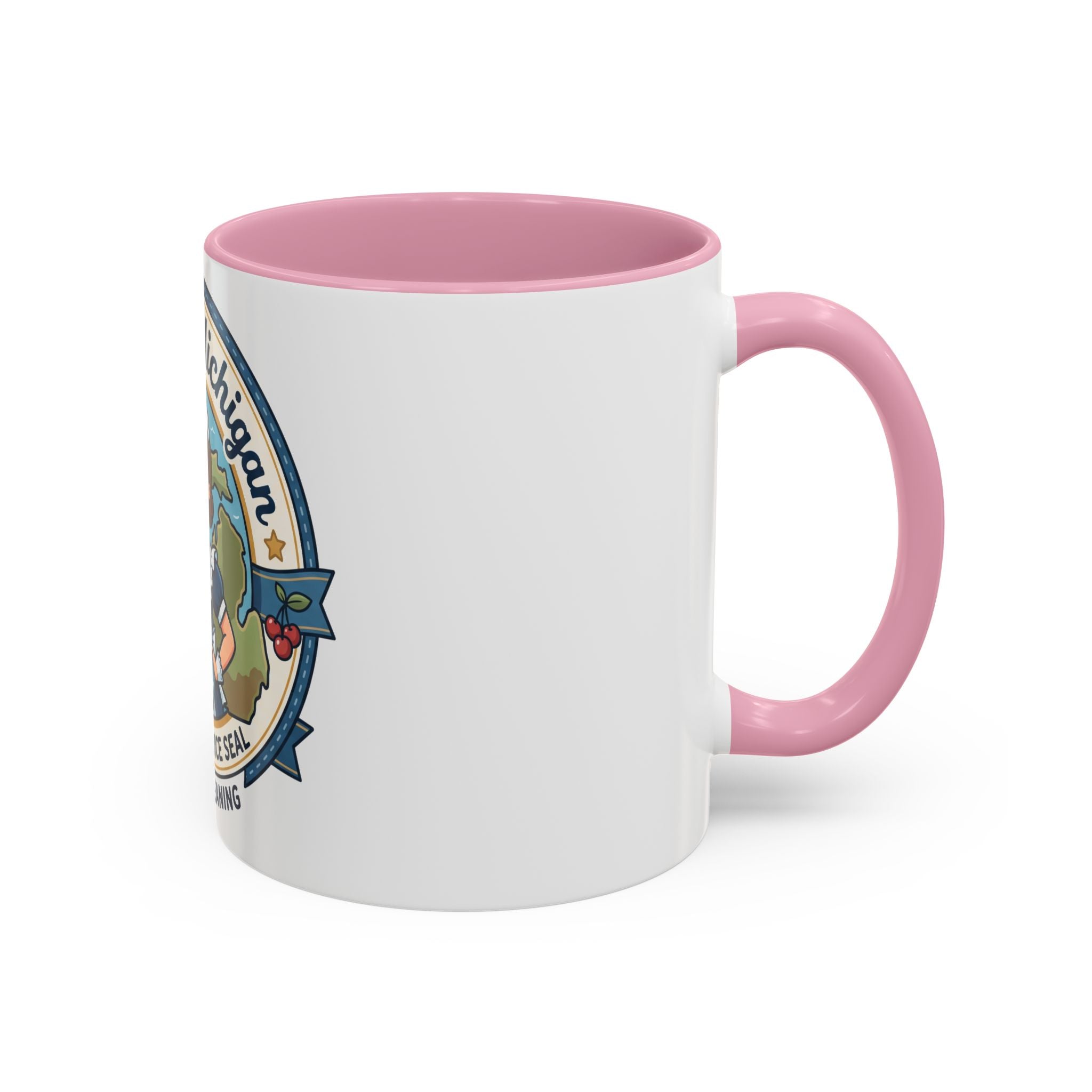 Maid in Michigan Coffee Mug — Retro Housekeeper Logo (11oz/15oz)