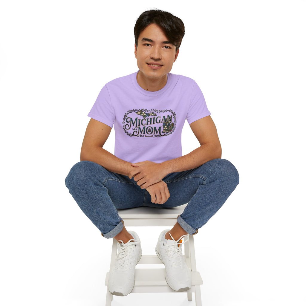Michigan Mom T-Shirt – Floral State Pride Tee for Moms