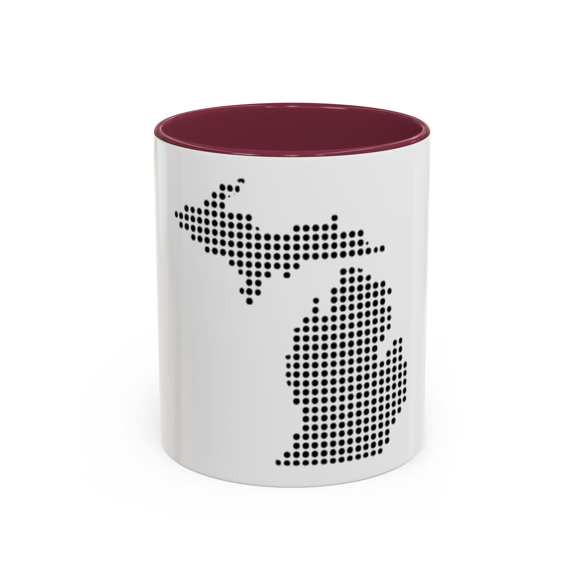 Michigan Dot Map Mug — Modern Minimalist Michigan State Coffee Cup (11oz/15oz)