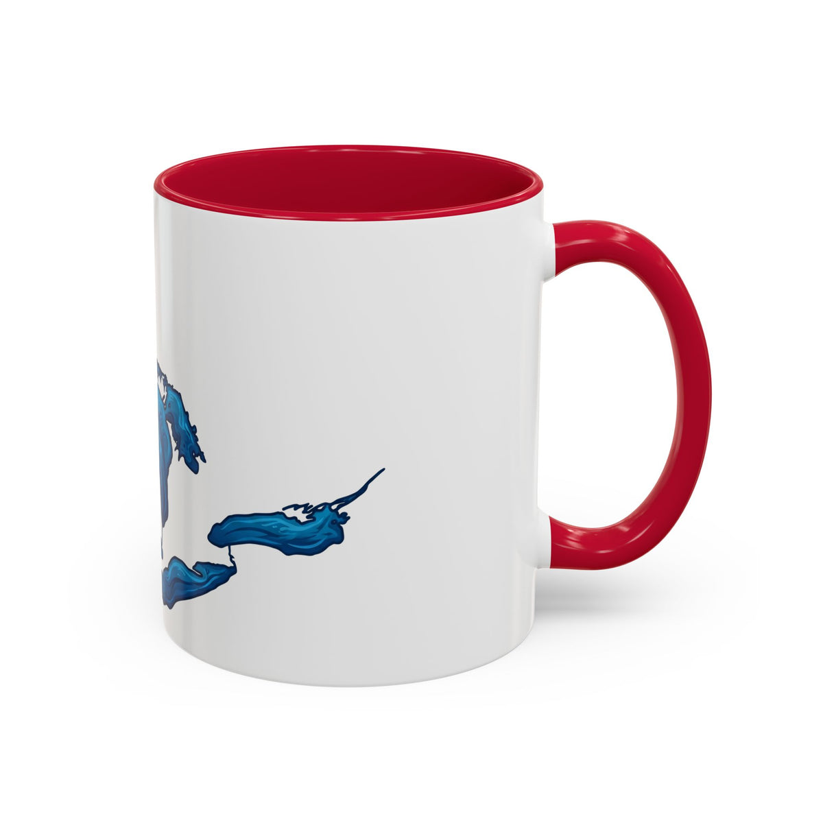 Great Lakes Blue Map Mug — Artistic Lake Michigan & Superior Coffee Cup (11oz/15oz)