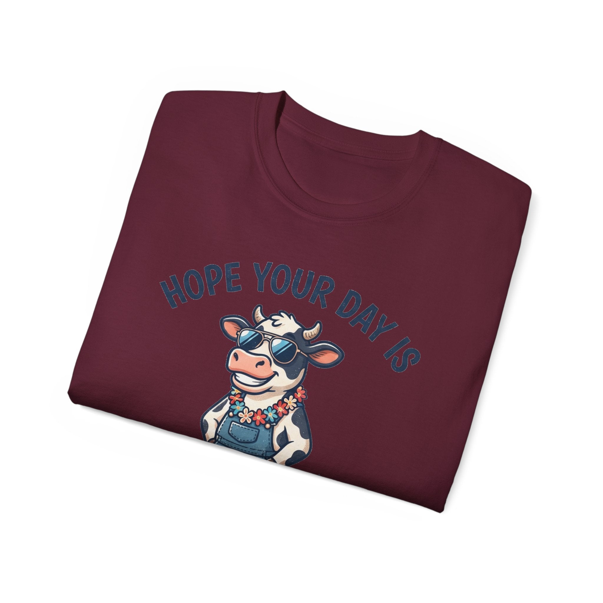 Udderly Cool Cow Graphic Tee — "Hope Your Day Is Udderly Cool" Funny Farm T-Shirt