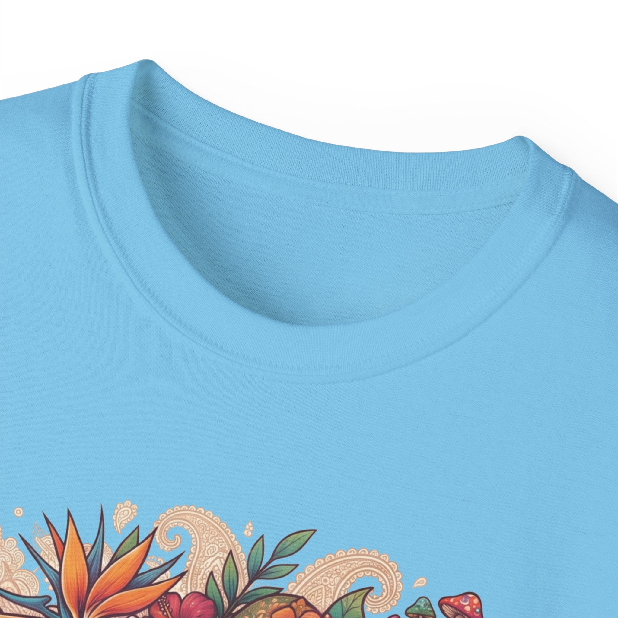 Floral Ukulele T-Shirt — Tropical Guitar & Hibiscus Flower Tee