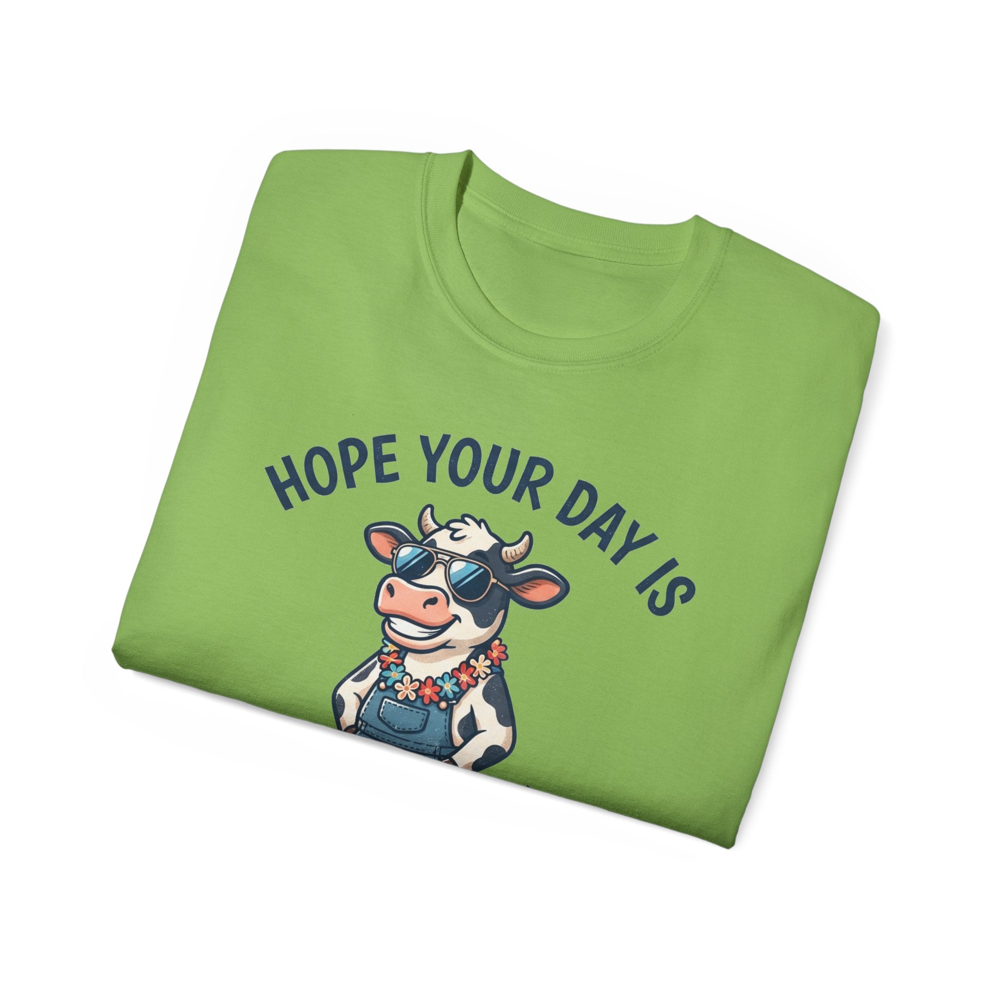 Udderly Cool Cow Graphic Tee — "Hope Your Day Is Udderly Cool" Funny Farm T-Shirt