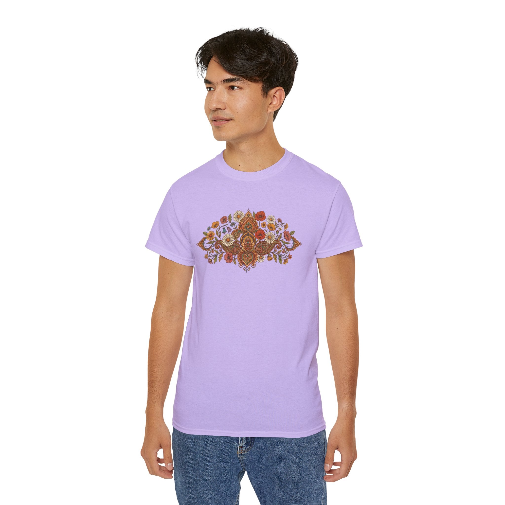Retro Floral Tee — Vintage Brown Flower Bouquet Graphic