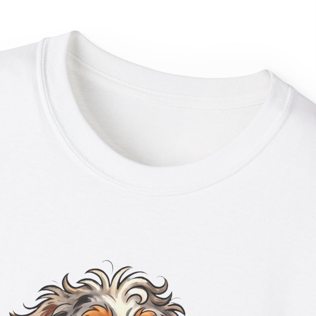Dog Lover T‑Shirt – Cute Pup Wearing “Pobody's Nerfect” Shirt (Funny Pet Tee)