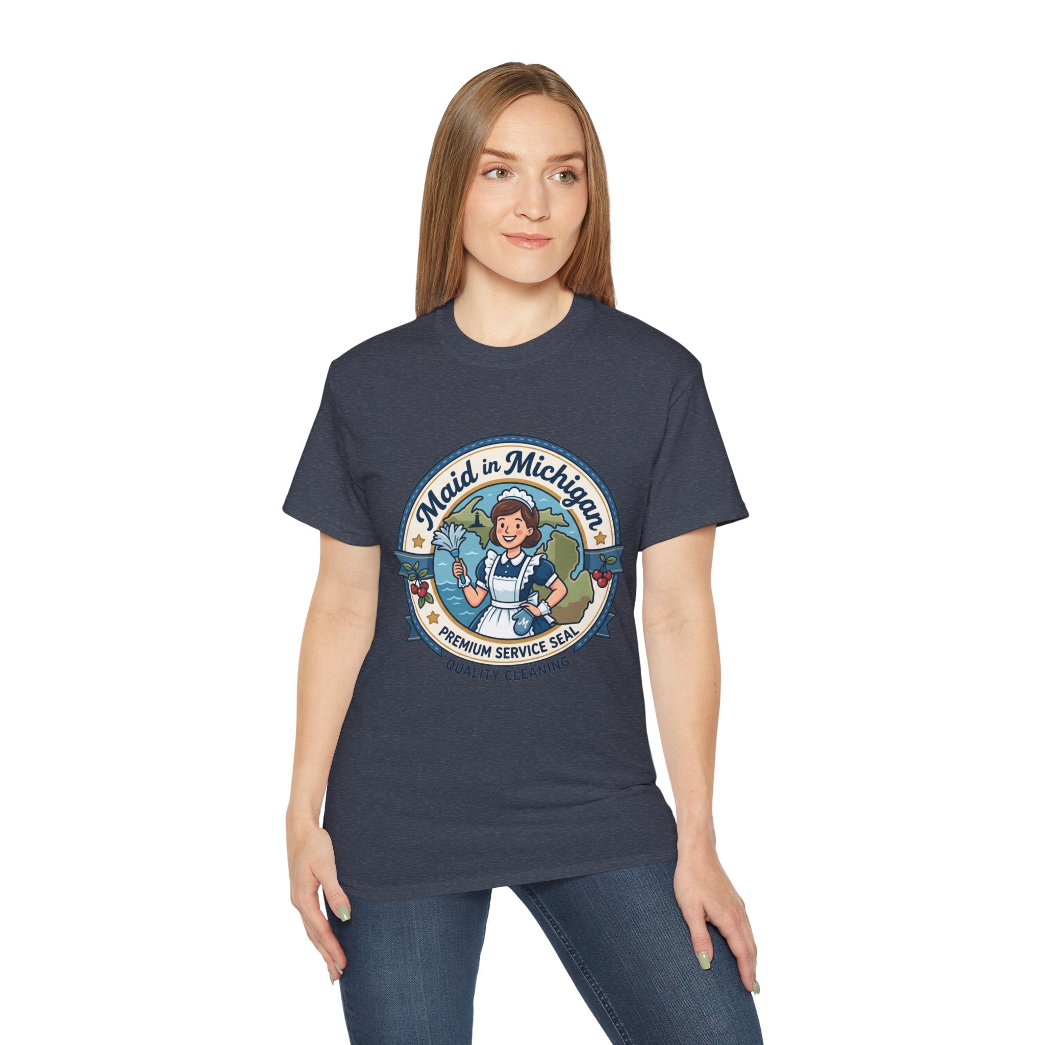 Maid in Michigan T-Shirt — Vintage Housekeeping Logo Tee