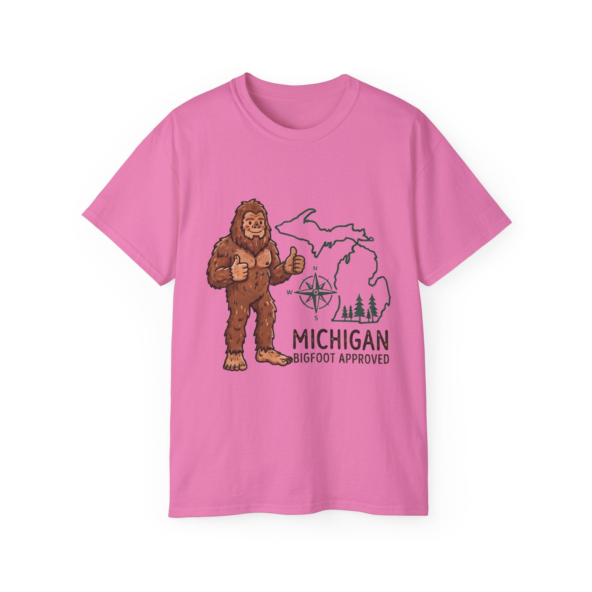 Michigan Bigfoot Approved T-Shirt — Vintage Sasquatch Thumb Up Tee