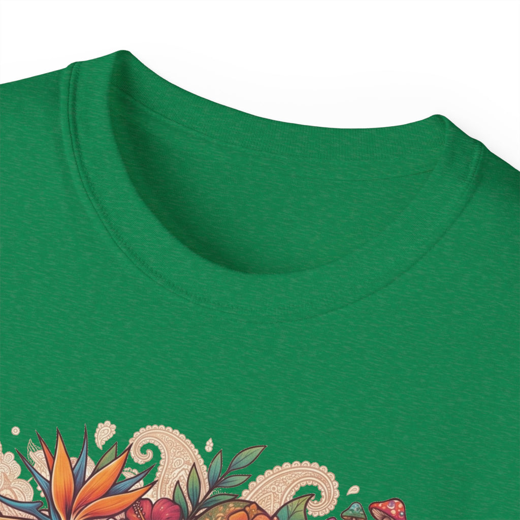 Floral Ukulele T-Shirt — Tropical Guitar & Hibiscus Flower Tee