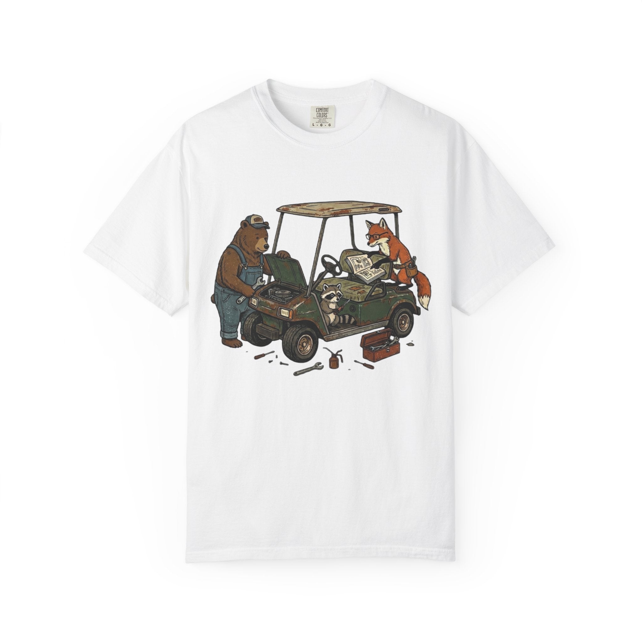 Bear and Fox Golf Cart Repair T-shirt