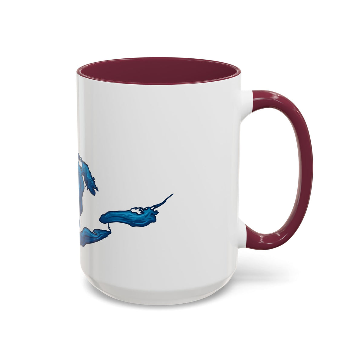 Great Lakes Blue Map Mug — Artistic Lake Michigan & Superior Coffee Cup (11oz/15oz)