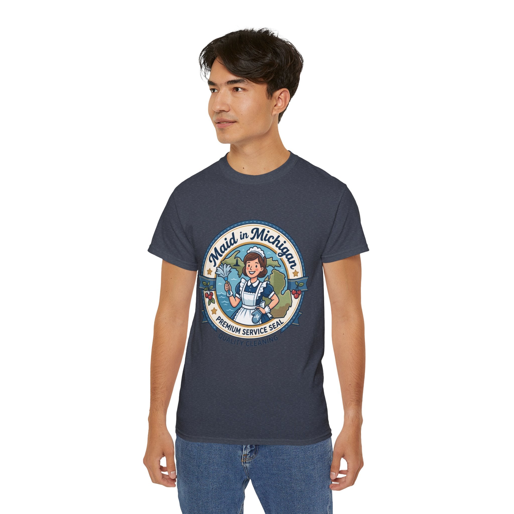 Maid in Michigan T-Shirt — Vintage Housekeeping Logo Tee