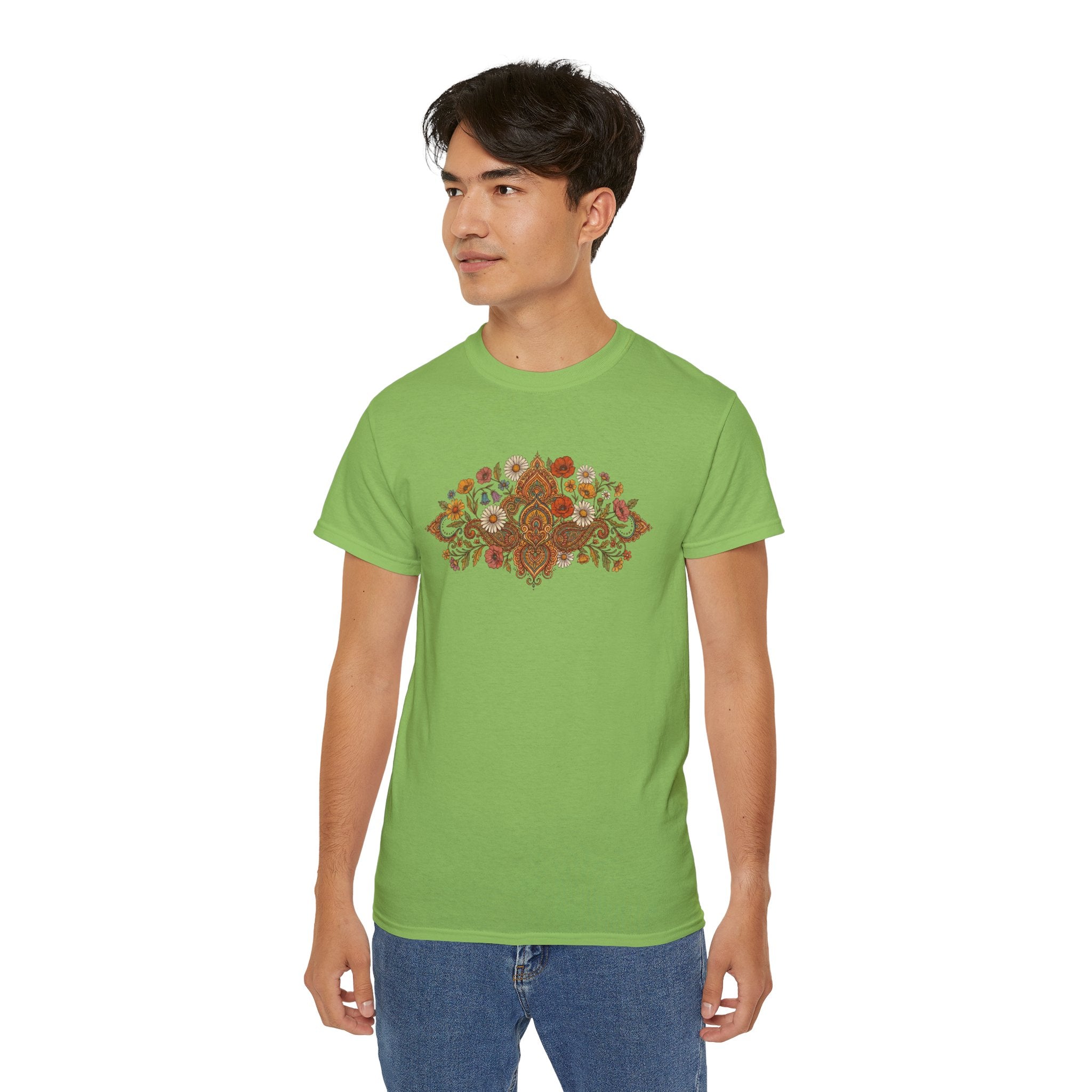 Retro Floral Tee — Vintage Brown Flower Bouquet Graphic
