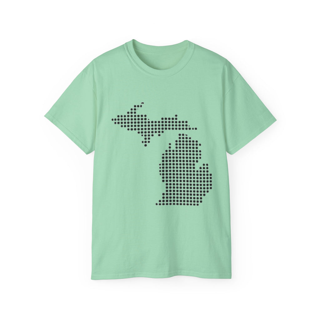 Michigan Dot Map T-Shirt — Minimal State Outline Tee